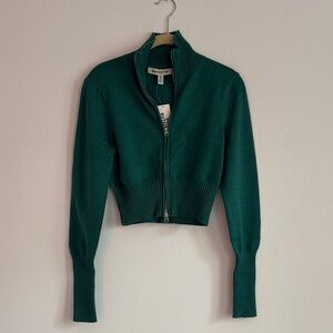 Urban Outfitters Teal Zip-Up Sweater